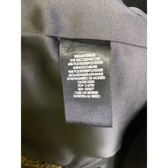 Alice‎ + Olivia Black Gold Brocade Jacquard Collarless Long Jacket Coat XS - Picture 8 of 9